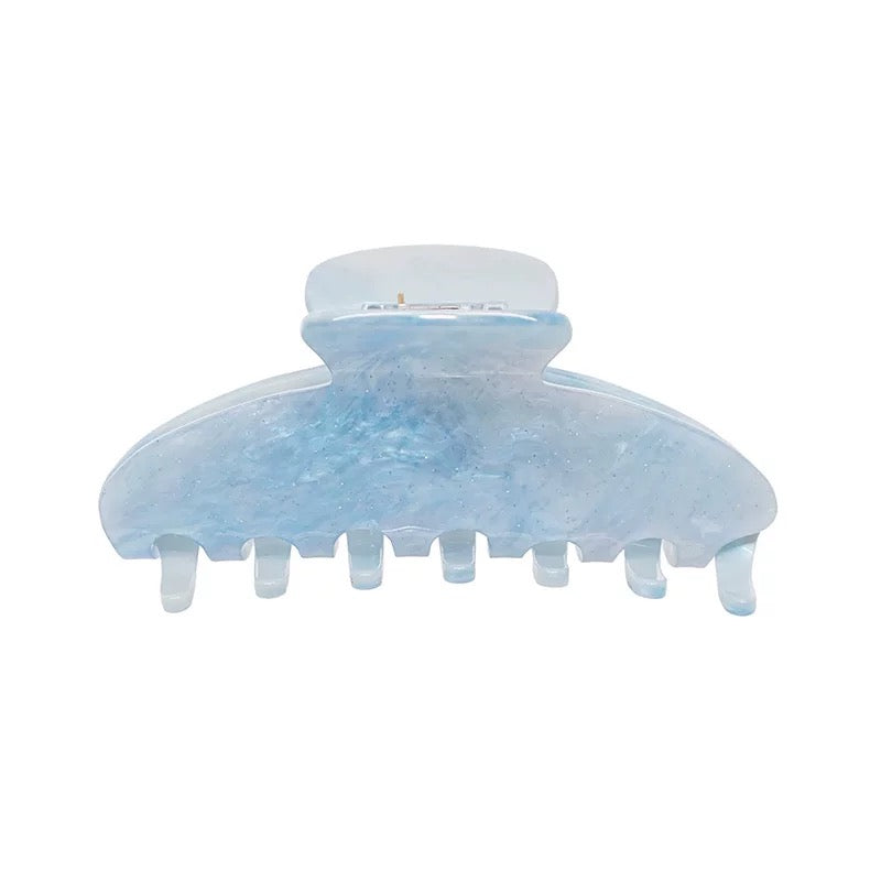 Glitter Blue Rose Customized Name Hair Claw