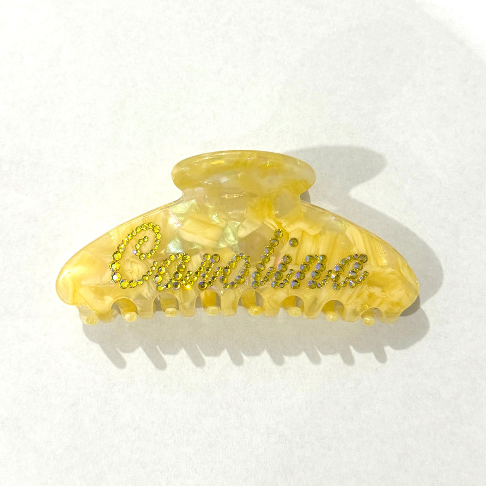 Yellow Rose Customized Name Hair Claw