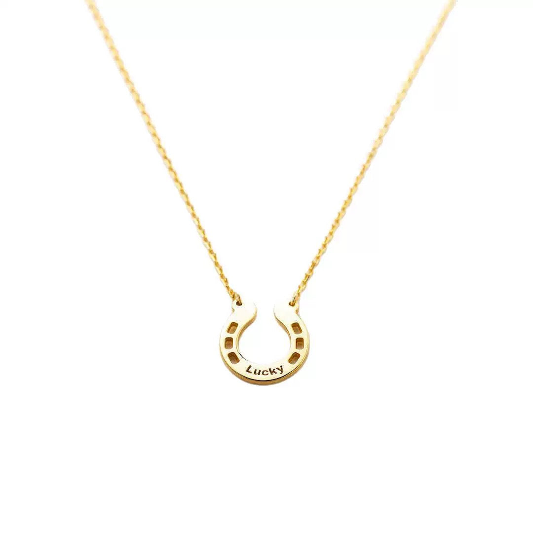 Customized Letter Name Horseshoe Necklace