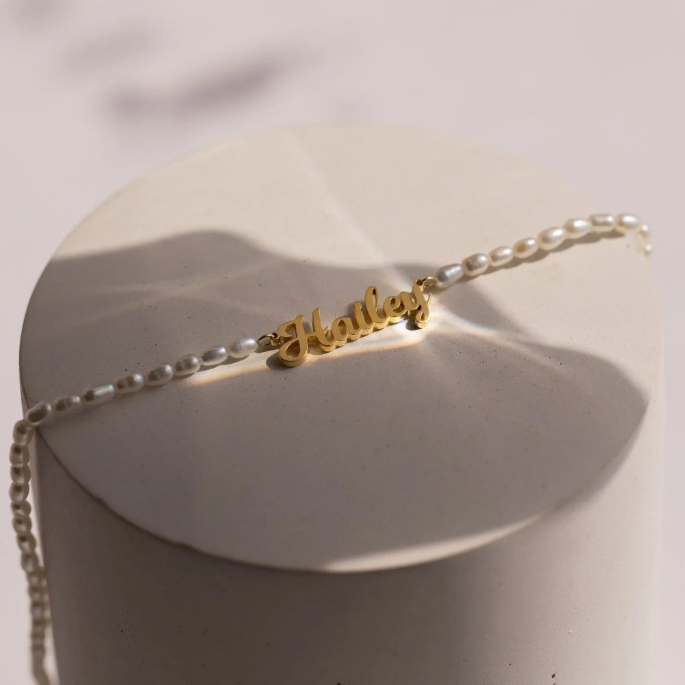 Customized Name Pearl Necklace