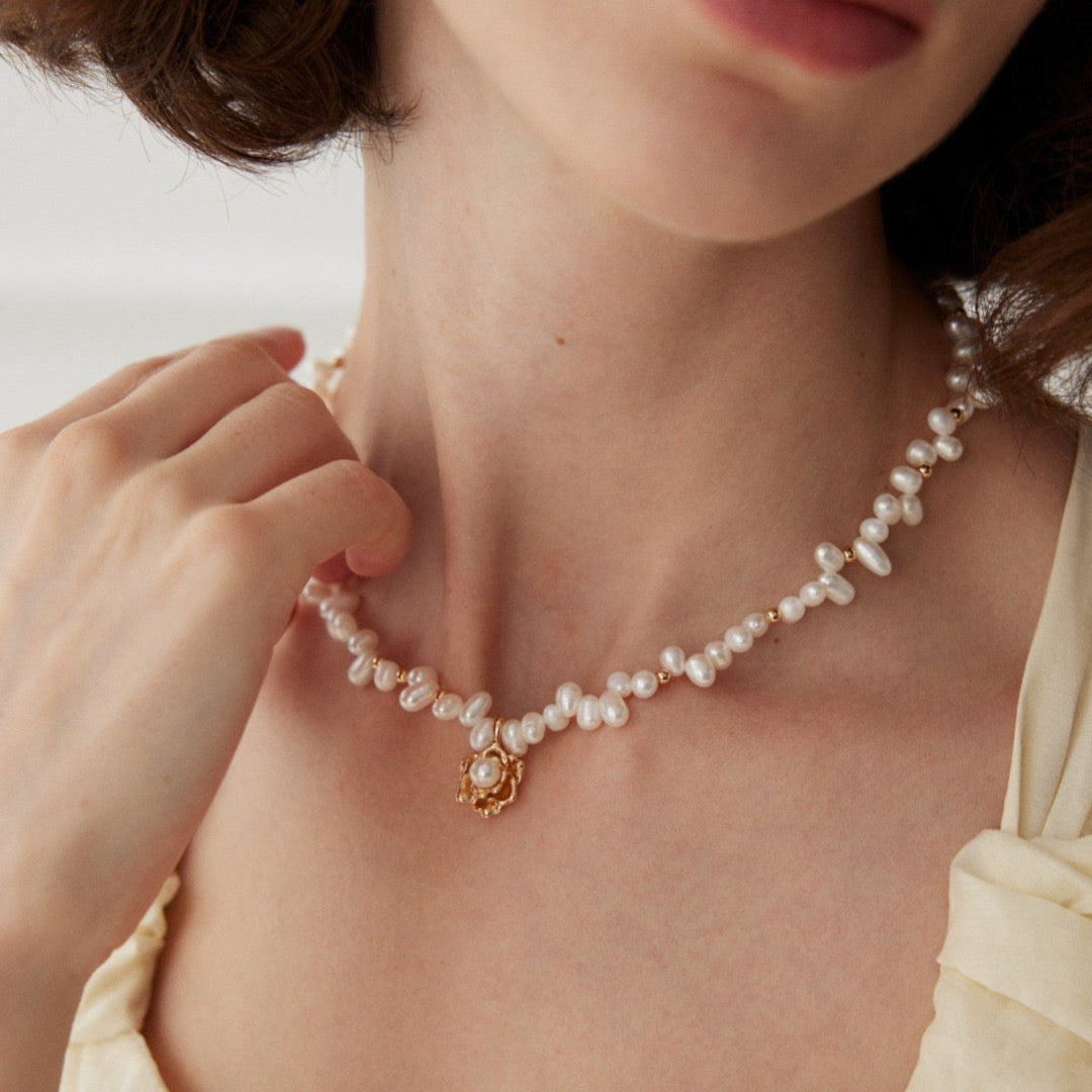 Camellia Pearl Necklace