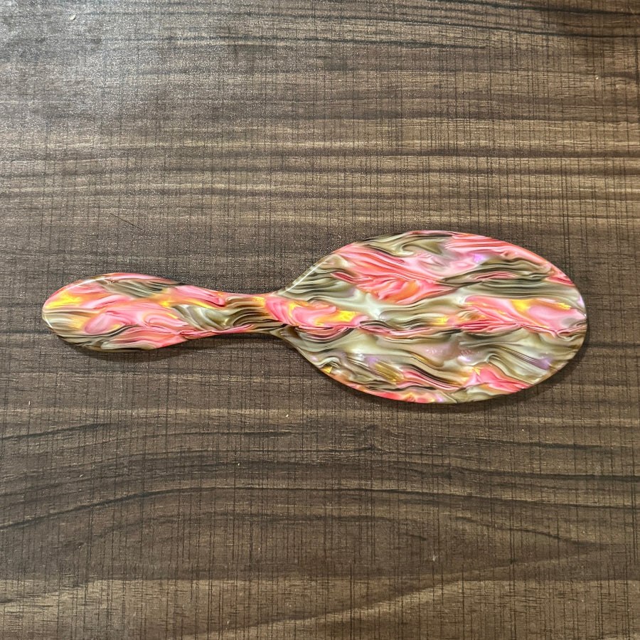 Red Oil Painting Customized Name Air Hair Brush