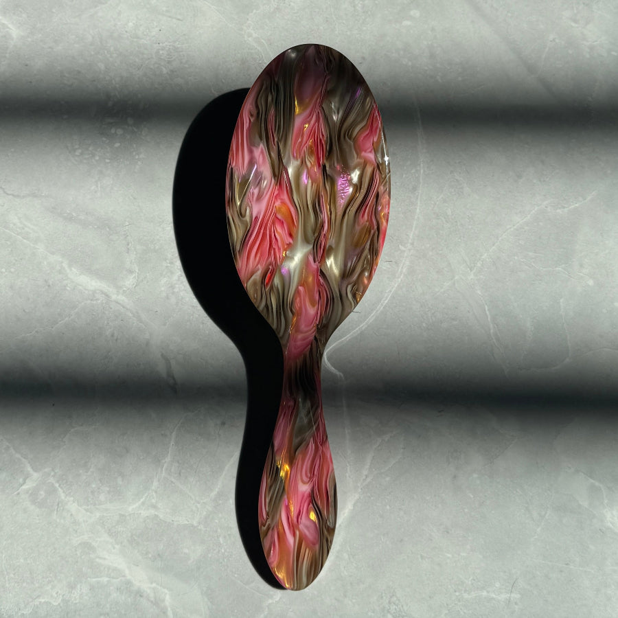 Red Oil Painting Customized Name Air Hair Brush