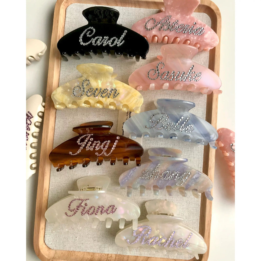 Candy Color Nameplate Customized Hair Claw