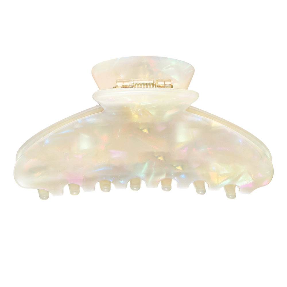 The Customized Name Hair Claw In Shell White