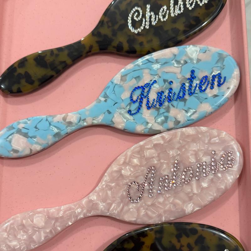 Blue Fragments Customized Name Hair Brush | WiwiKiwi