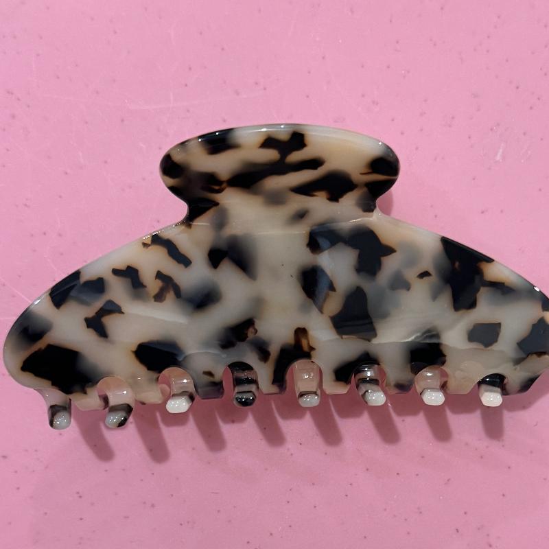 The Customized Name Hair Claw In Light Tortoise