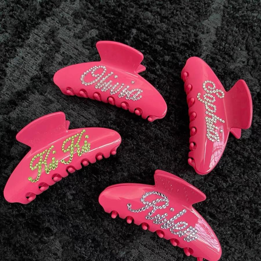 The Customized Name Hair Claw In Rose