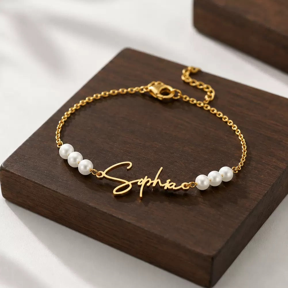 Customized Name Pearl Bracelet
