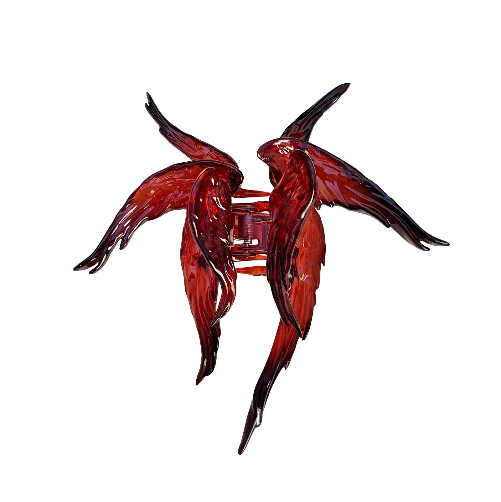 Red Rebel Angel Wings 3D Print Hair Claw