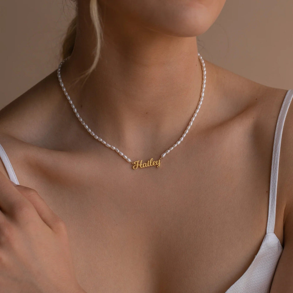 Customized Name Pearl Necklace