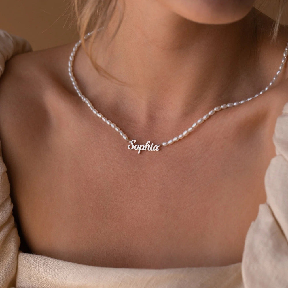 Customized Name Pearl Necklace