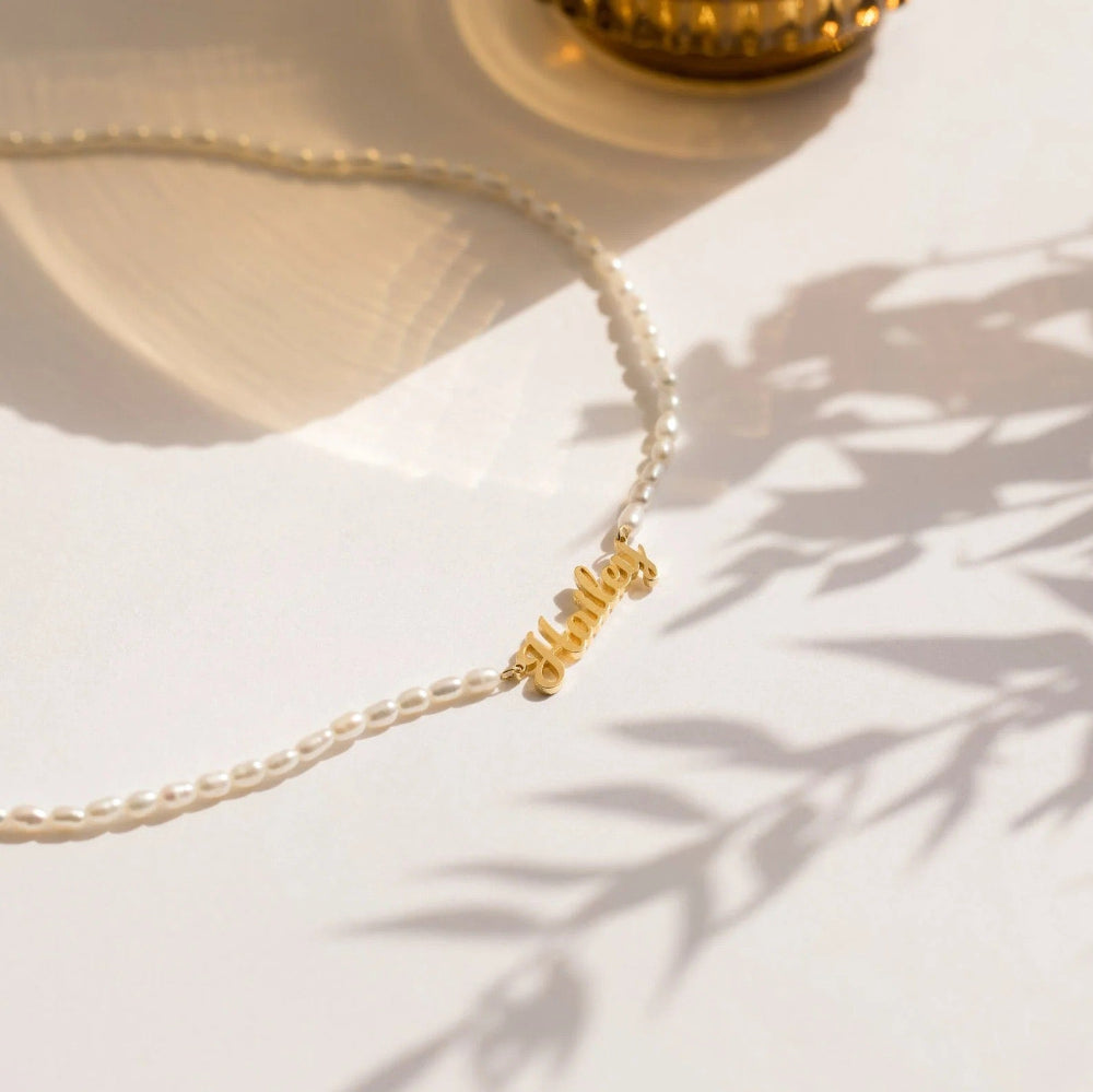 Customized Name Pearl Necklace