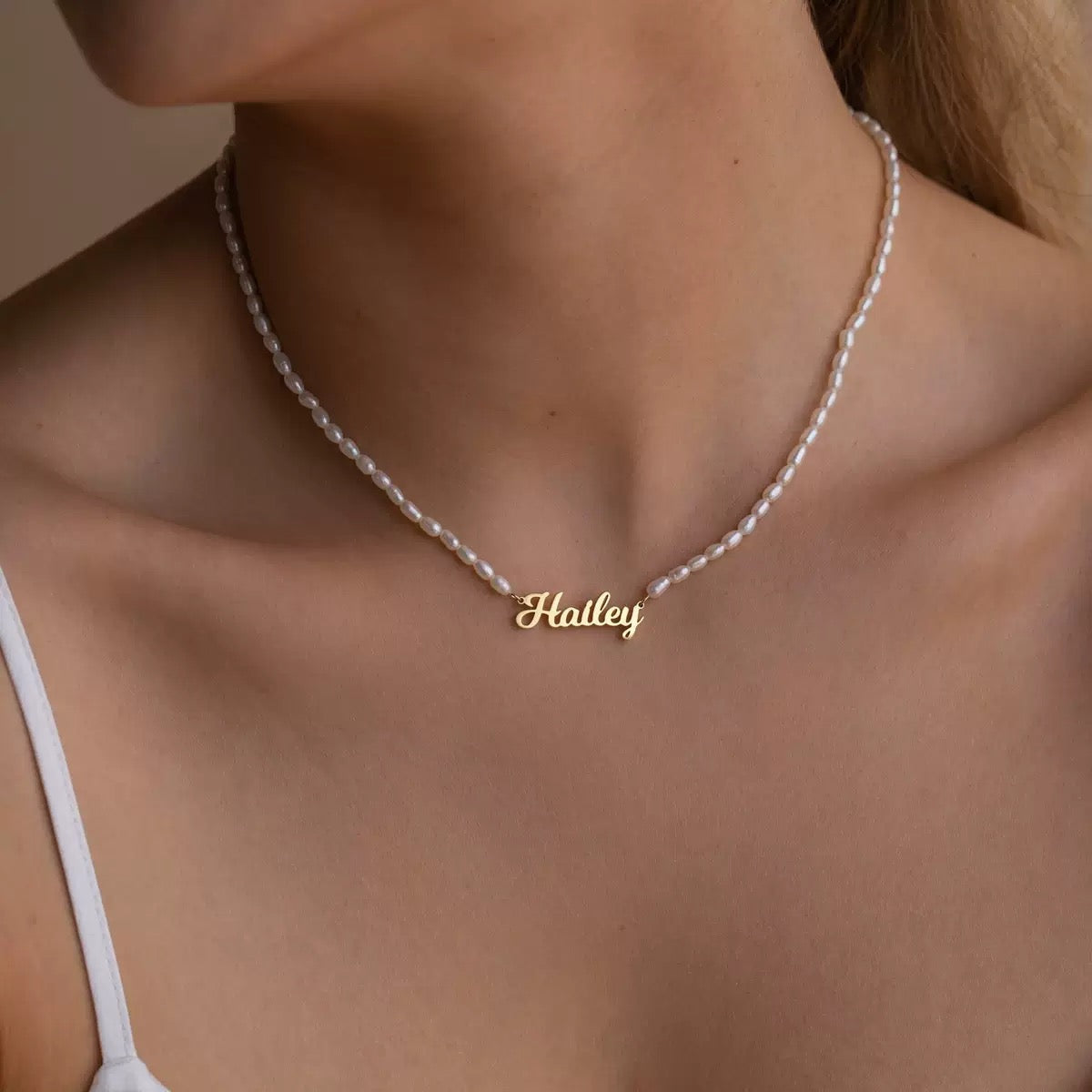 Customized Name Pearl Necklace
