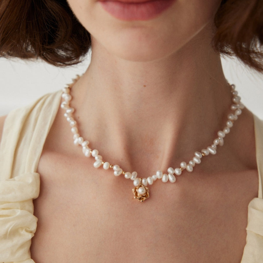 Camellia Pearl Necklace