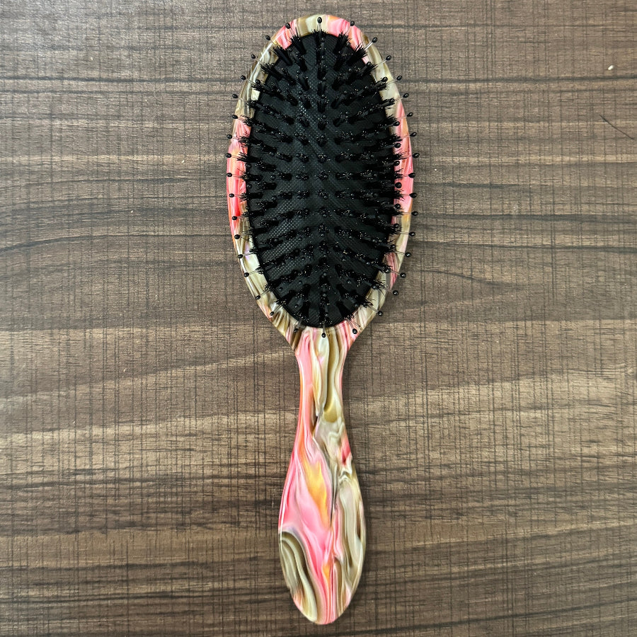 Red Oil Painting Customized Name Air Hair Brush